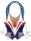 Adults Womens Plastic Patriotic Vest Chest Piece Independence Day Accessory